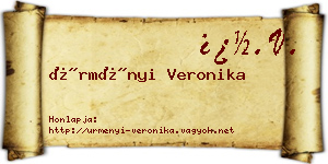 Ürményi Veronika névjegykártya